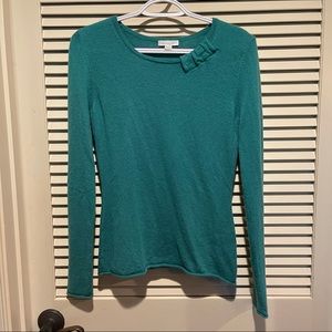 Garnett Hill Green Classy Shirt With Bow